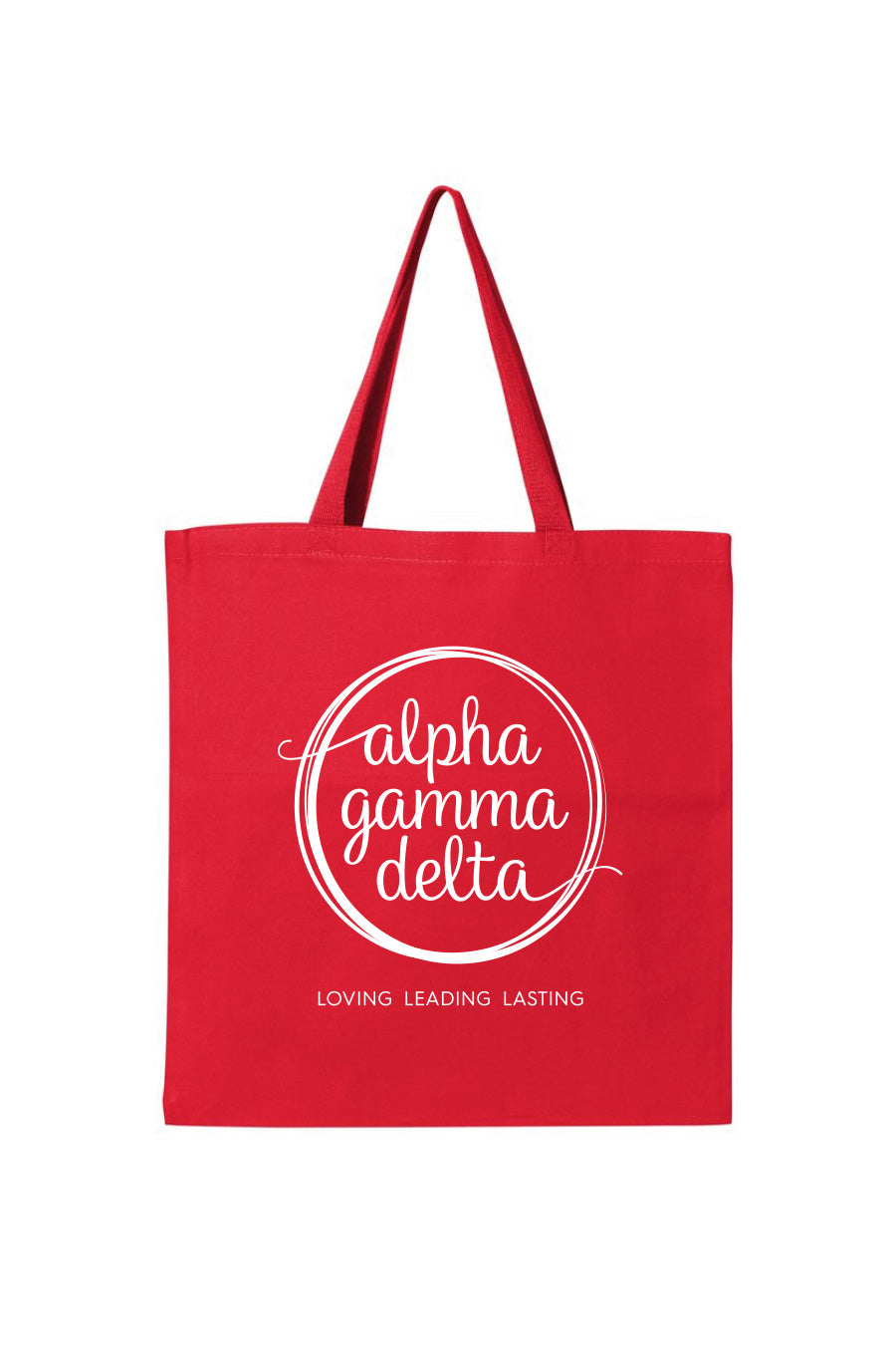 Red and White Circle Tote Bag