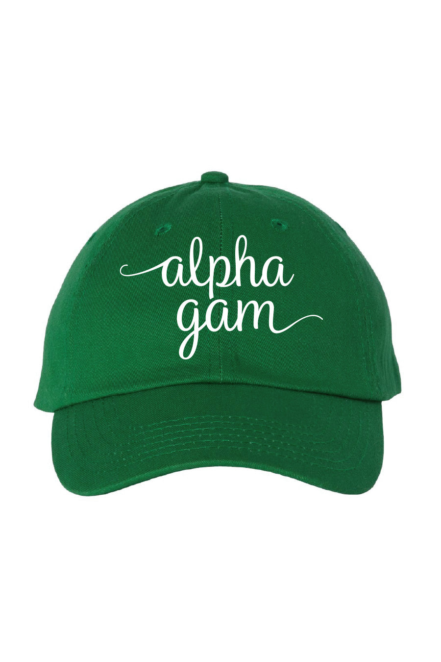Alpha Gam Kelly Green Script Hat