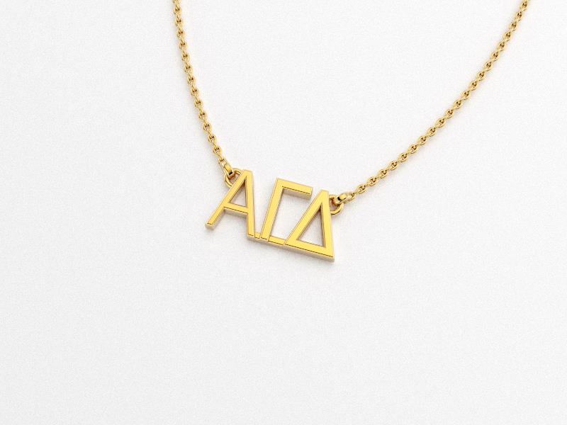 Gold Plated Greek Horizontal Greek Letter Lavalier